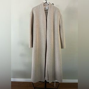 Zara Long Wrap Belted Coat in an Oatmeal Colour, Size Medium.